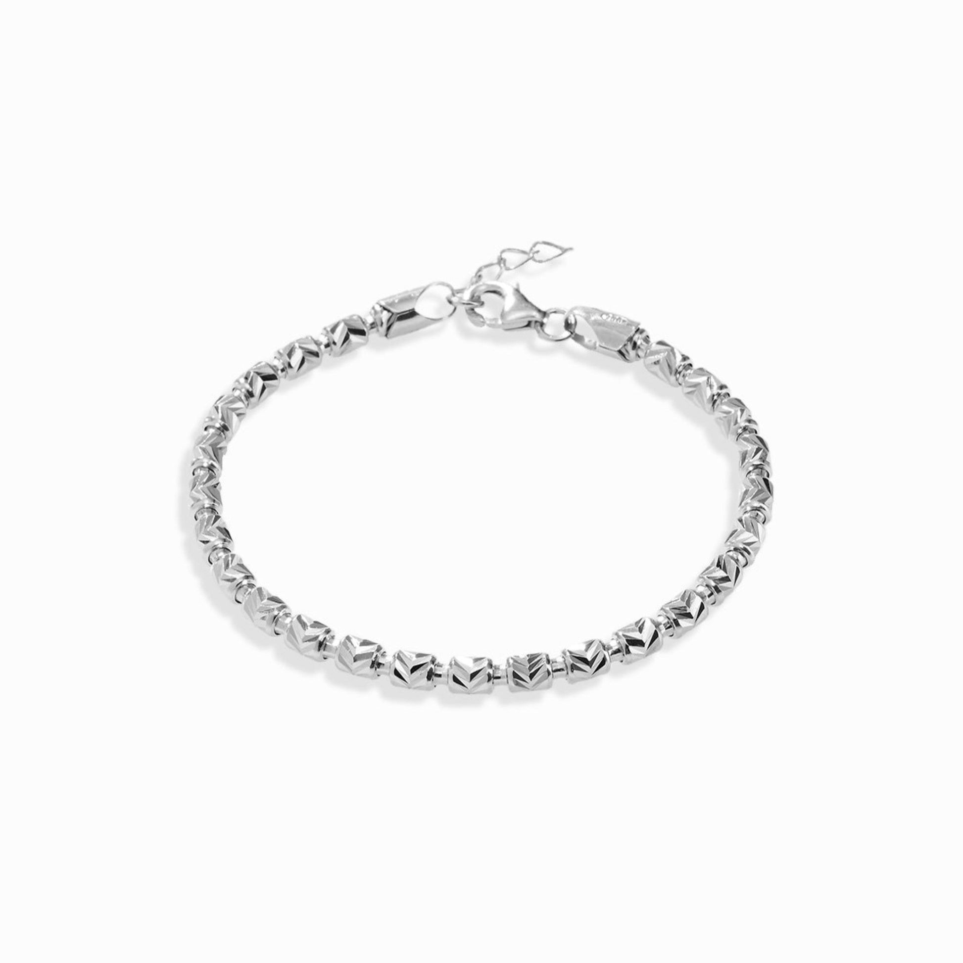 Haus of Dietrich Milano Diamond Cut Barrel Silver Bracelet