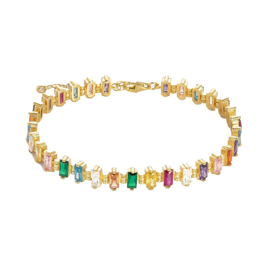 Baguette Regenbogen Armband