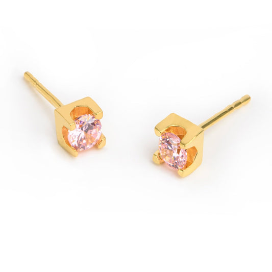 Pink Stone Earstuds