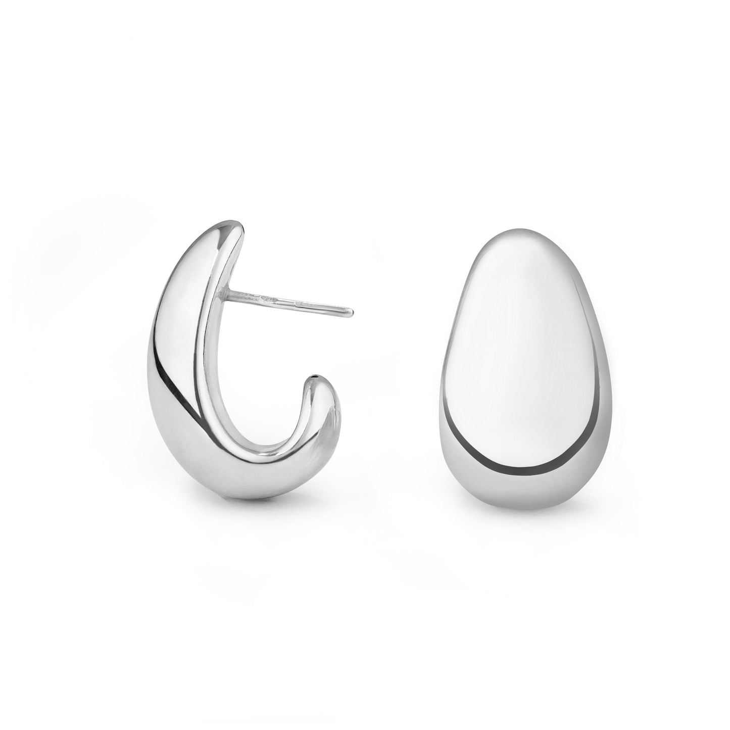 Silver Drop Ear Studs