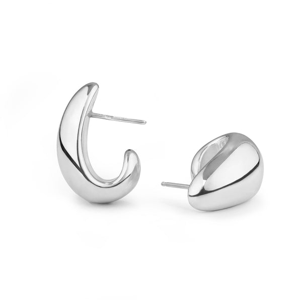 Silver Drop Ear Studs