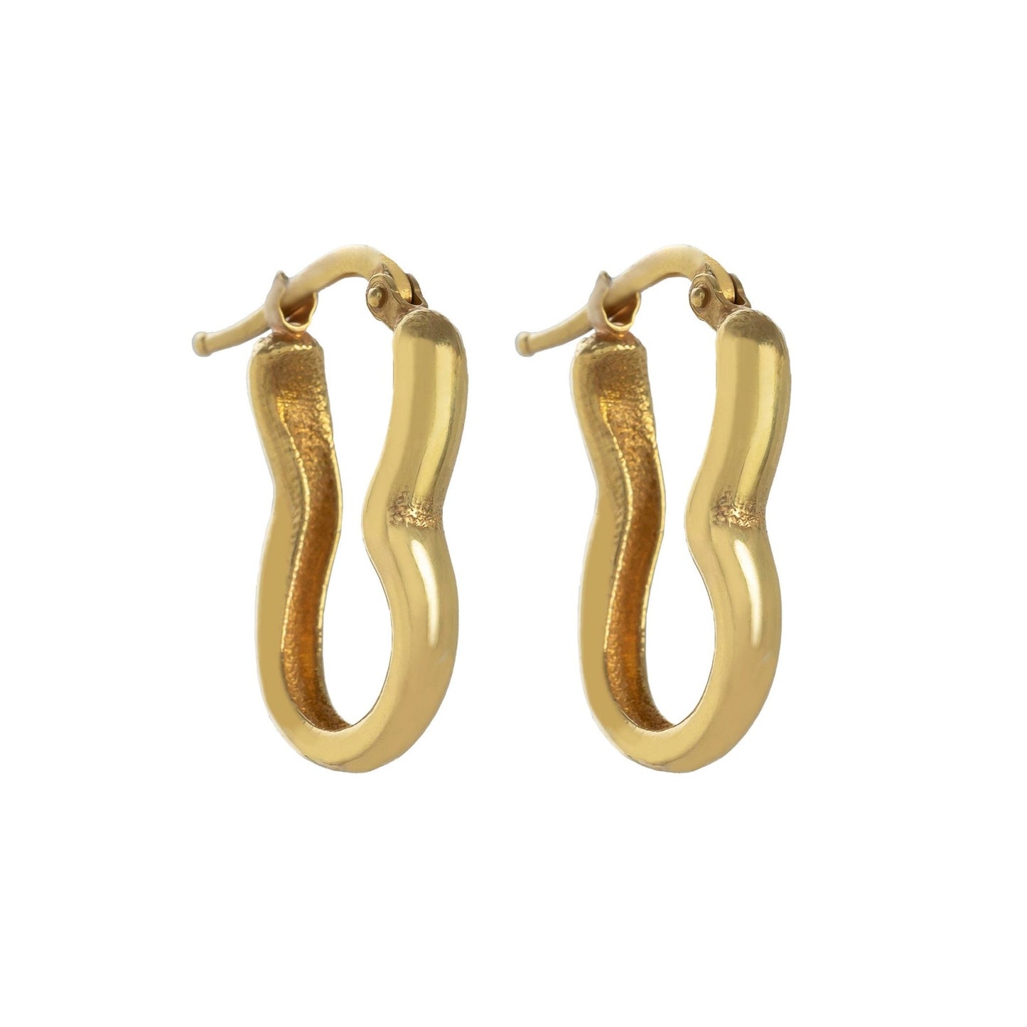 Oval Link Gold Earrings