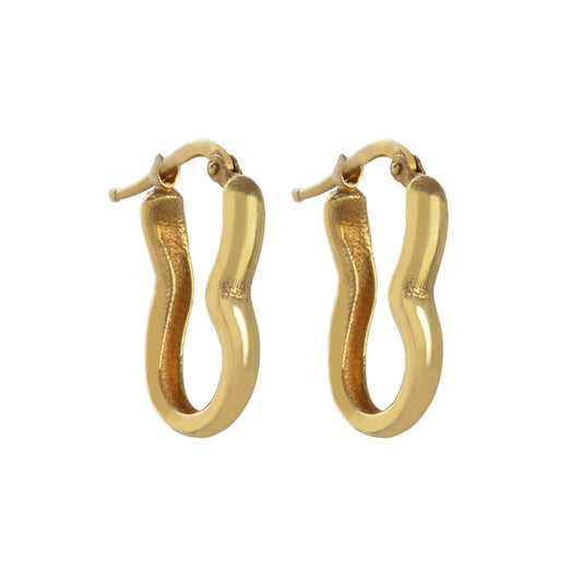 Oval Link Gold Earrings