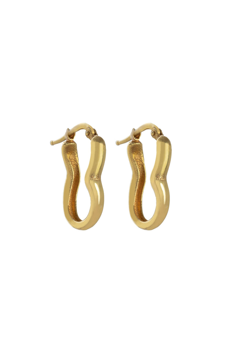 Oval Link Gold Earrings