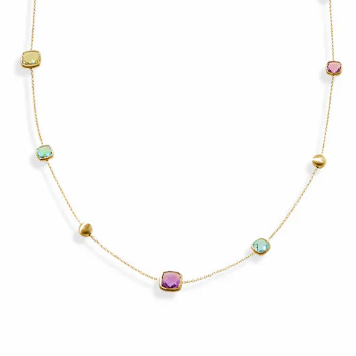 Venezia Multi Color Quadrato Necklace Short