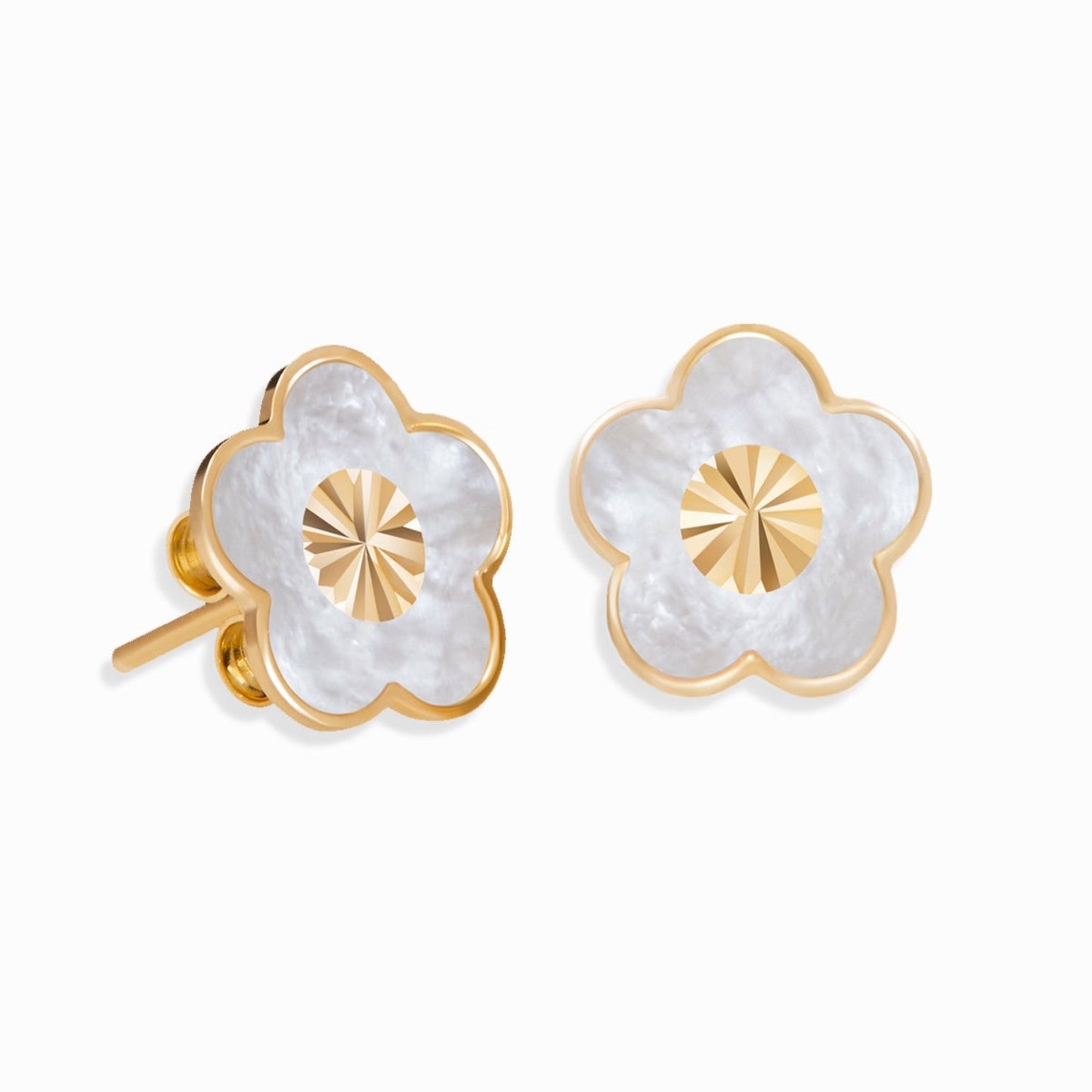 Haus of Dietrich Capri Flower Mother of Pearl Earrings