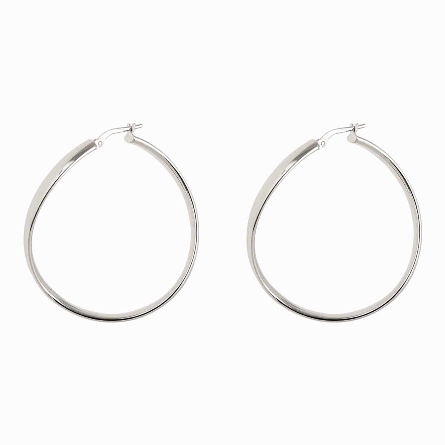 Haus of Dietrich Milano Creole N°1 Earrings Rhodium