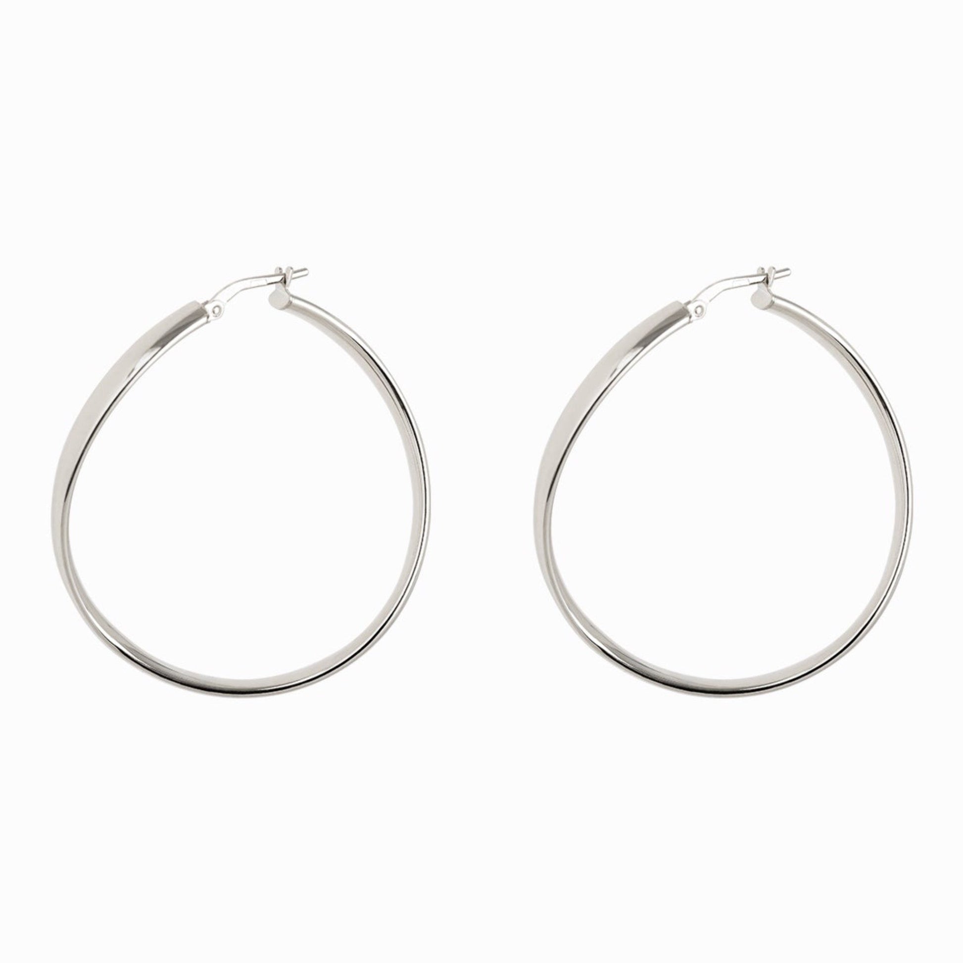 Haus of Dietrich Milano Creole N°1 Earrings Rhodium