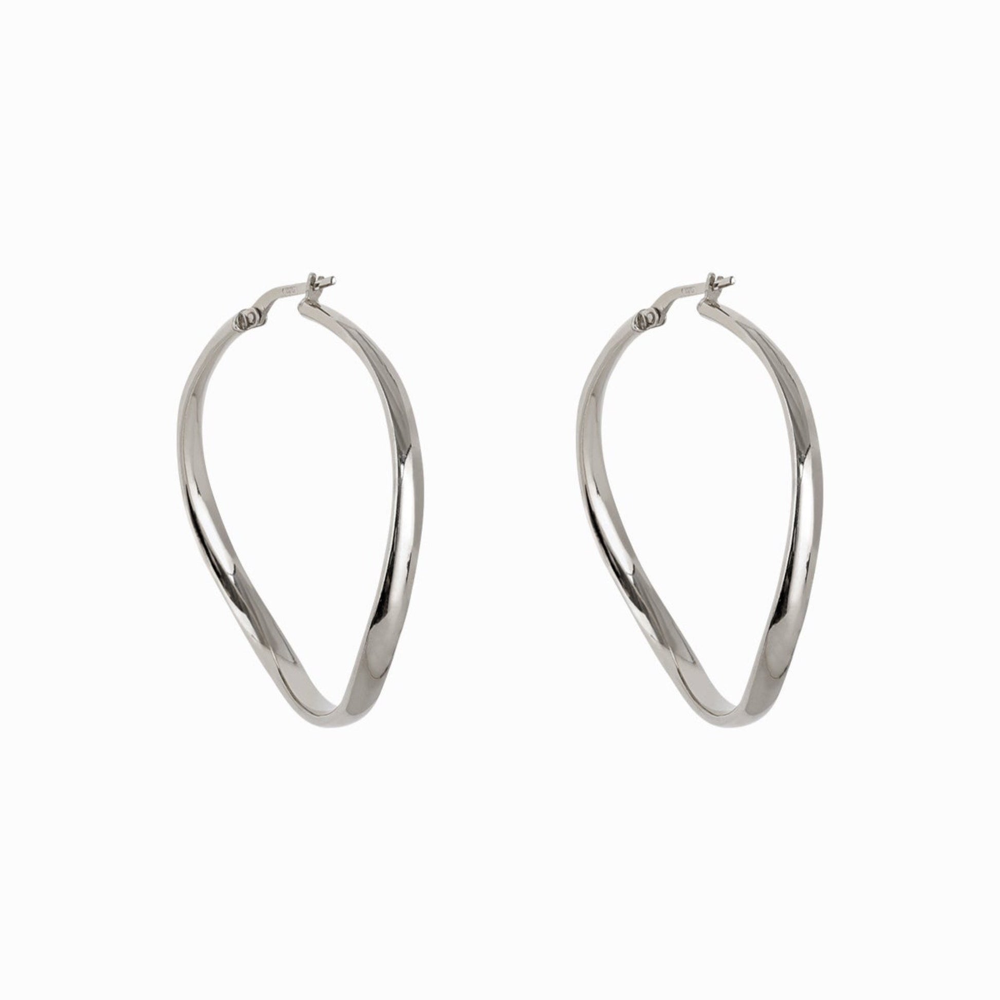 Haus of Dietrich Milano Creole N°1 Earrings Rhodium