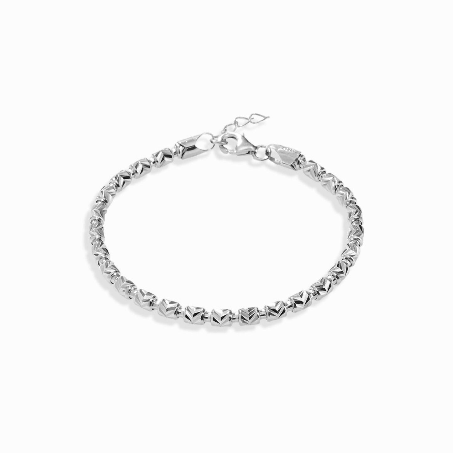 Haus of Dietrich Milano Diamond Cut Barrel Silver Bracelet