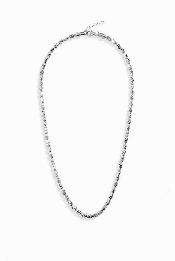 Haus of Dietrich Milano Diamond Cut Barrel Silver Necklace