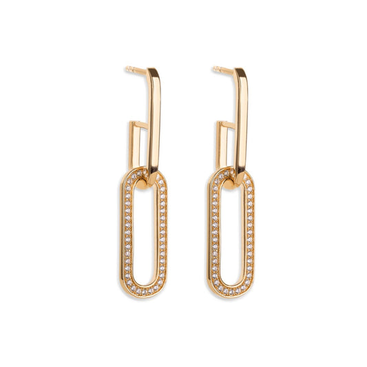 Oval Link Double Earring