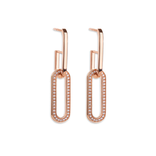 Oval Link Double Earring